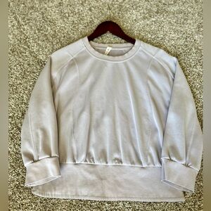 Lululemon Softstreme Cropped Crew in Faint Lavender, Size 12